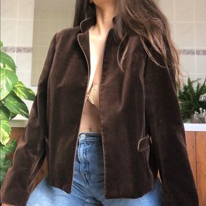 Vintage St Michael Brown Soft Velvet Blazer Sz M